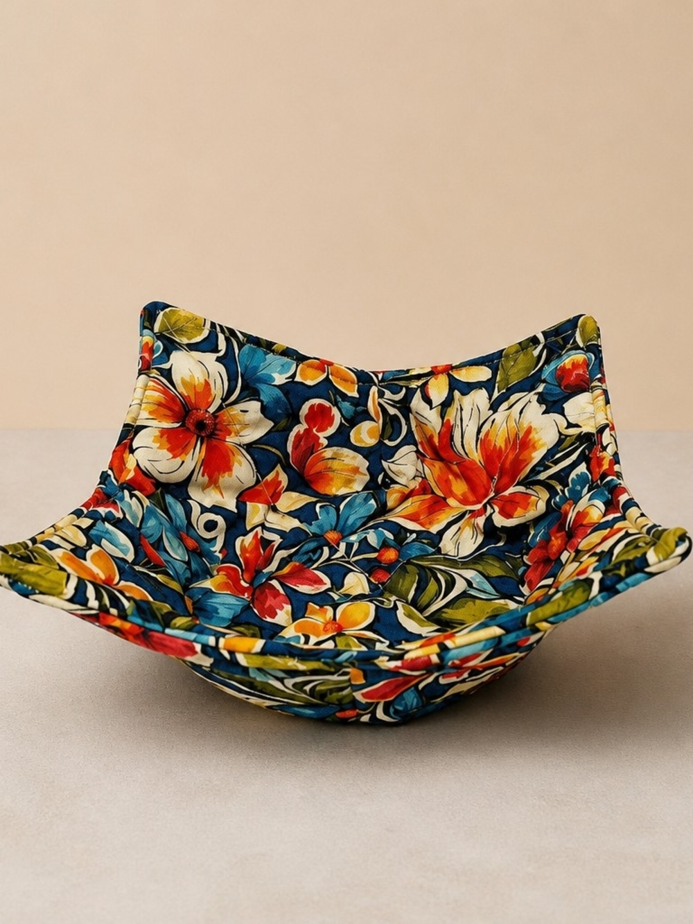 Multi Color Floral Fabric Bowl Koozie